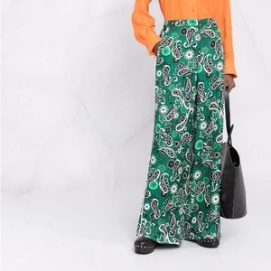 Dorothée Schumacher Silk paisley pants green